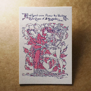 活版文創明信片/ 文創普通款/ 愛情之花-玫瑰