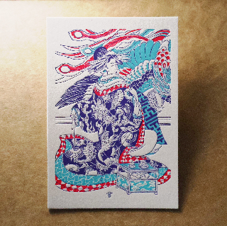 活版文創明信片/ 文創螢光款/ 藝妓回憶錄三聯畫之一