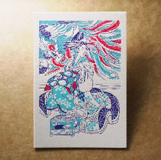 活版文創明信片/ 文創螢光款/ 藝妓回憶錄三聯畫之二