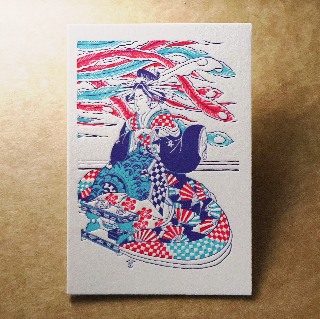 活版文創明信片/ 文創螢光款/ 藝妓回憶錄三聯畫之三