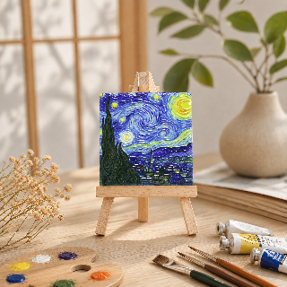 藝術磁磚磁鐵 / 名畫貼貼 /星夜