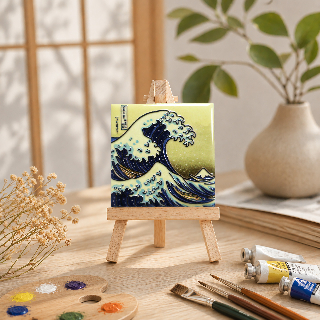藝術磁磚磁鐵 / 名畫貼貼 / 神奈川沖浪裏