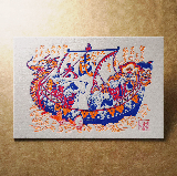 活版文創明信片/ 文創螢光款/ 寶船