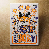 活版文創明信片/ 祈福螢光款/ 小仙赐福-鹿小躍