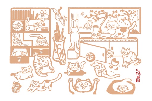 百喵戲耍圖